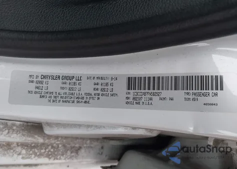 2015 Chrysler 200 Limited from USA, damaged, VIN 1C3CCCAB7FN582927